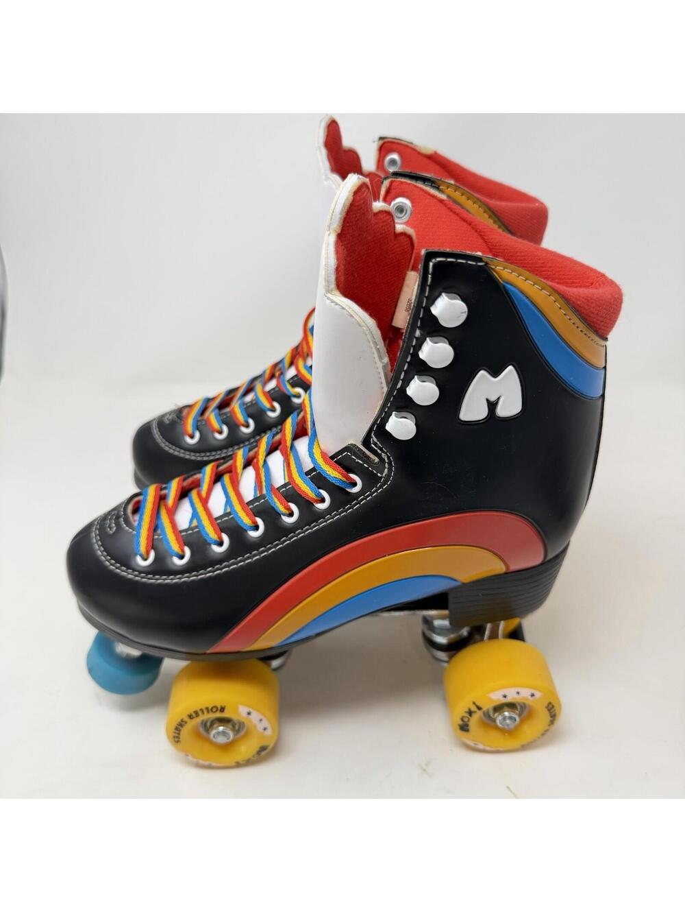 Moxi Roller Skates Rainbow Rider Asphalt Black Quad Wheels Women's US 7 NWOT